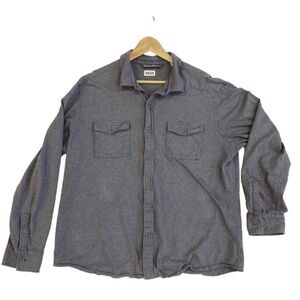 Tommy Bahama Men’s Gray Long Sleeve Button Front Shirt XL Cotton Blend Casual